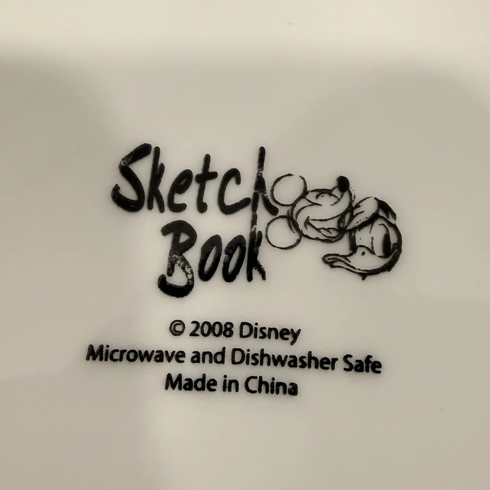 Disney Sketchbook Donald Duck & Minnie Mouse Salad Plate Set of 2 8